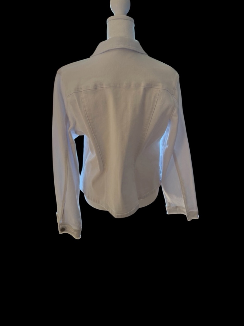 Reba-Dillards Large Classic White Denim Jacket - Women's Lightweight Jean Jacket - Picture 14 of 16